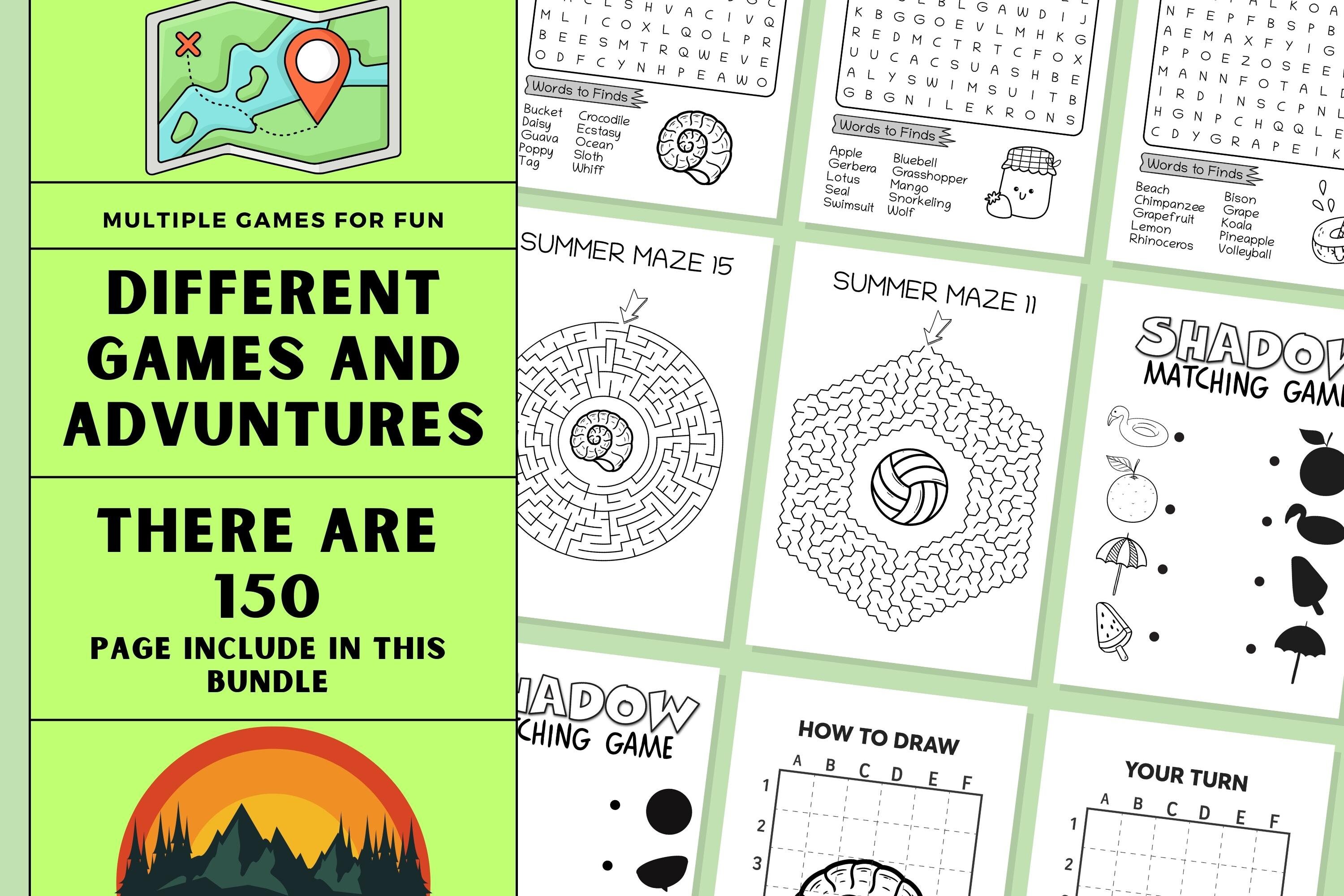Kids Summer Activities Printable Activity Games Kids Road Trip - Etsy