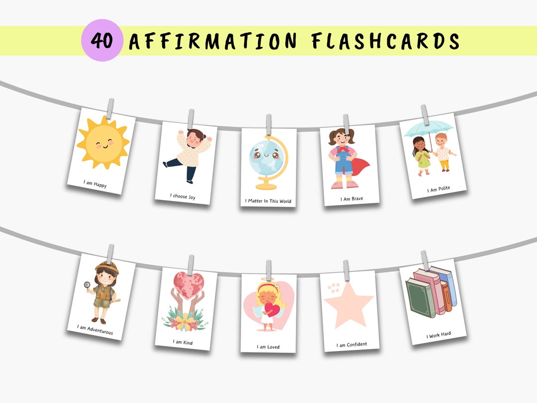 Printable Affirmation Cards for Kids Positive Affirmation Flashcards ...