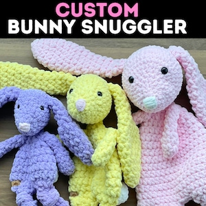 Bunny Lovey | Crochet Bunny Snuggler | Baby Shower Gift | Toddler Birthday Present | Bunny Stuffed Animal Toy  | Montessori Play