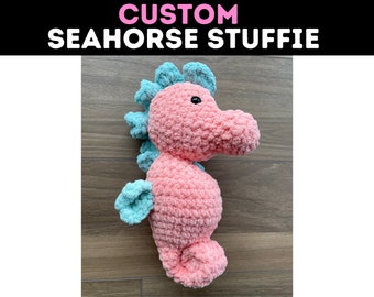 Seahorse Stuffie | Crochet Seahorse Toy | Handmade Baby Shower Gift | First Birthday Present | Seahorse Stuffed Animal  | Ocean Nursery
