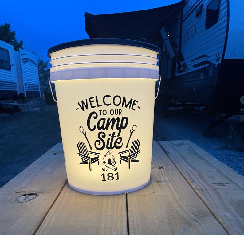 Camping Buckets Camping Bucket Lighted Camping Bucket Etsy