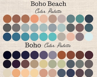 Boho And Boho Beach Color Palettes for Procreate, Procreate Color Palettes