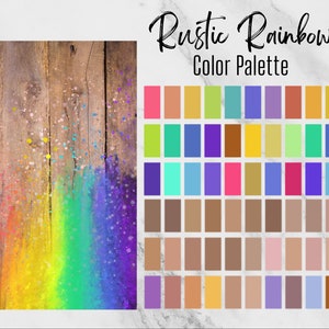 Rustic Rainbow Procreate Color Palette, Rainbow Color Swatches, Rainbow Procreate