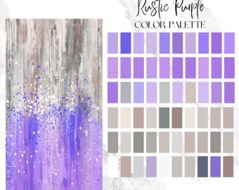 Paleta de colores púrpura rústico, paleta de colores Procreate, Procreate rústico