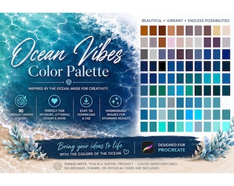Ocean Vibes Color Palette for Procreate