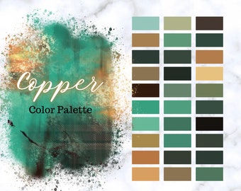 Copper Color Palette for Procreate, Color Swatches