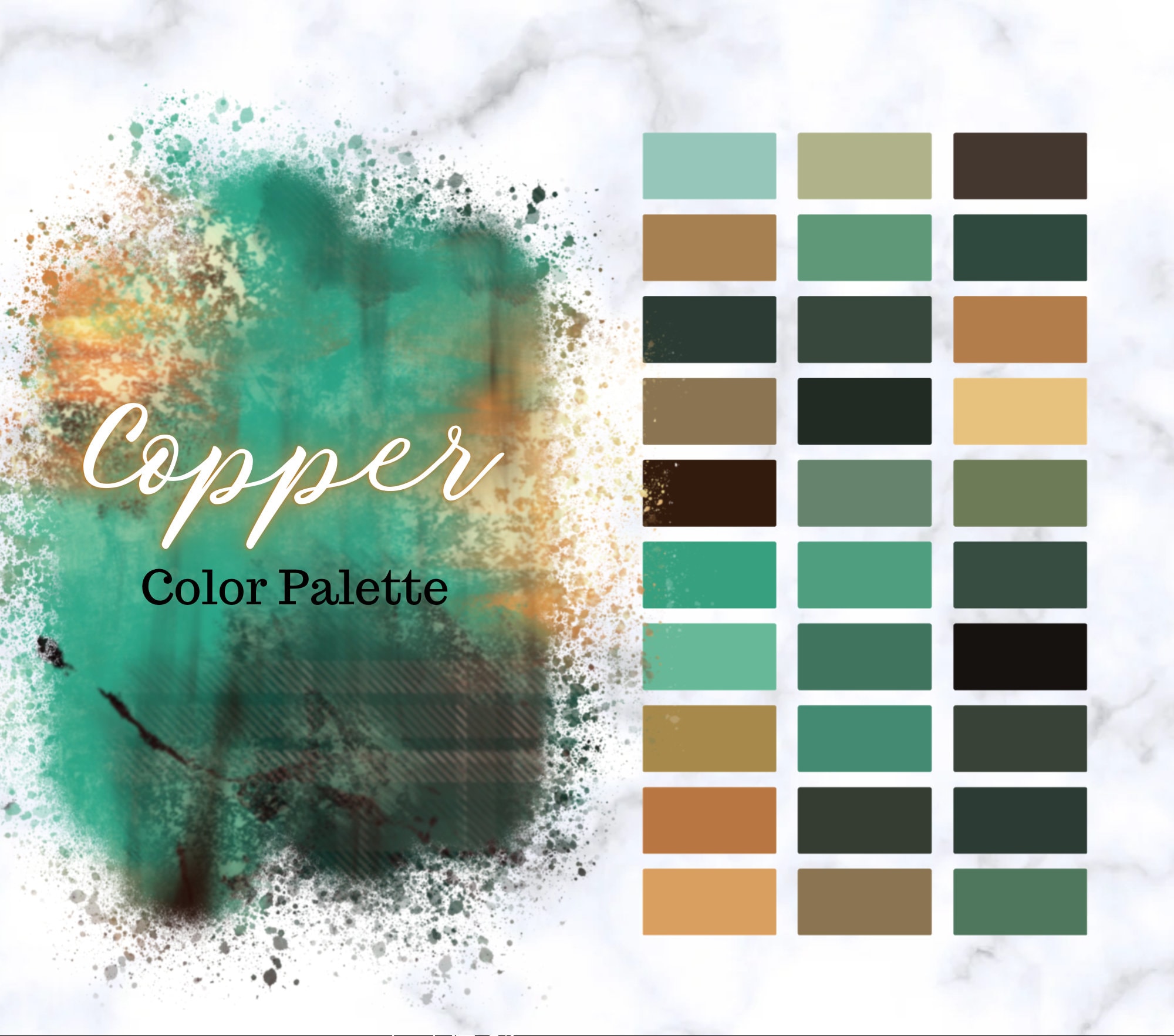 Copper Color Palette for Procreate Color Swatches Etsy