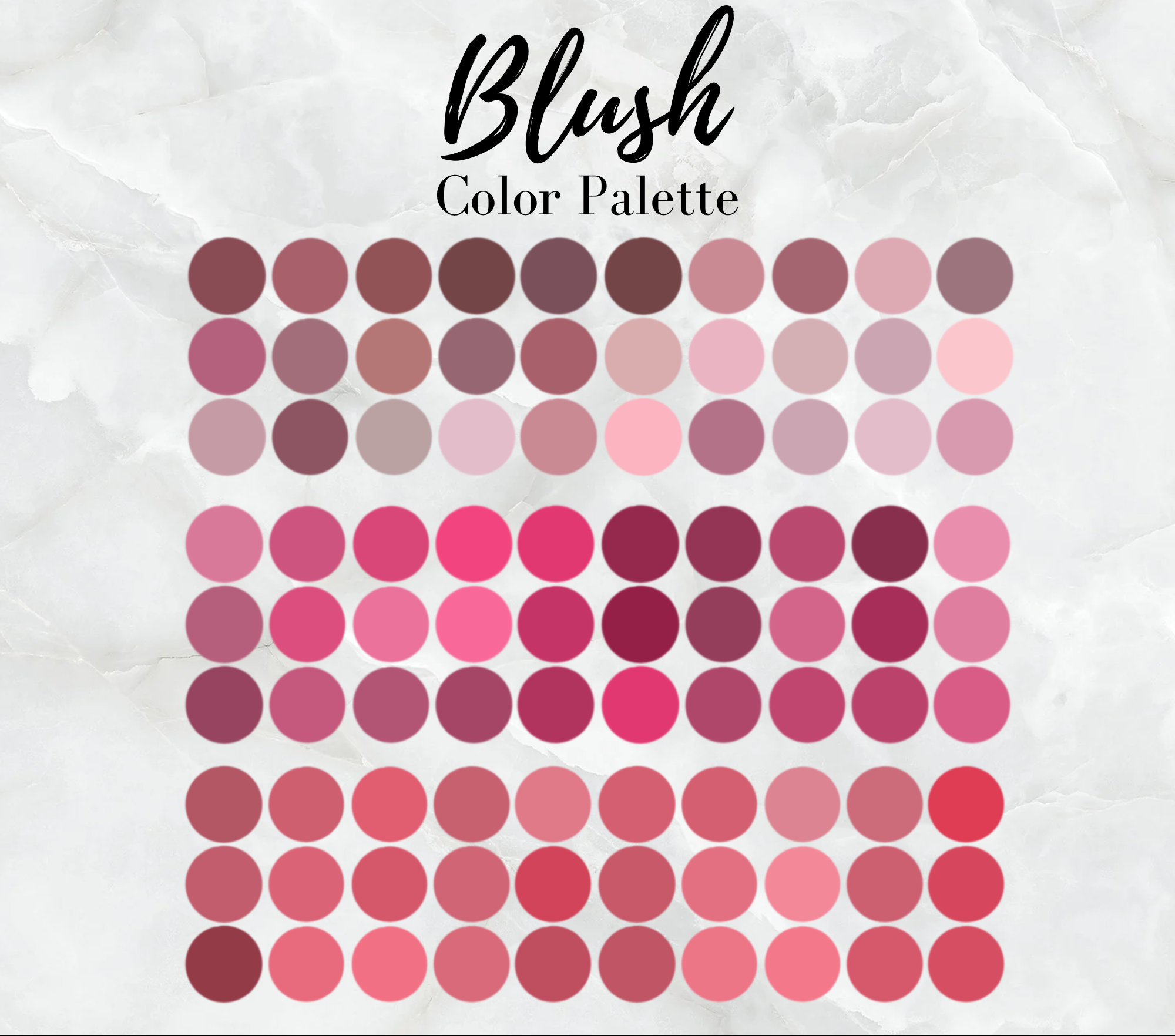 Procreate Blush Color Palette Bundle – 90 Soft Pink & Nude Shades for iPad Art