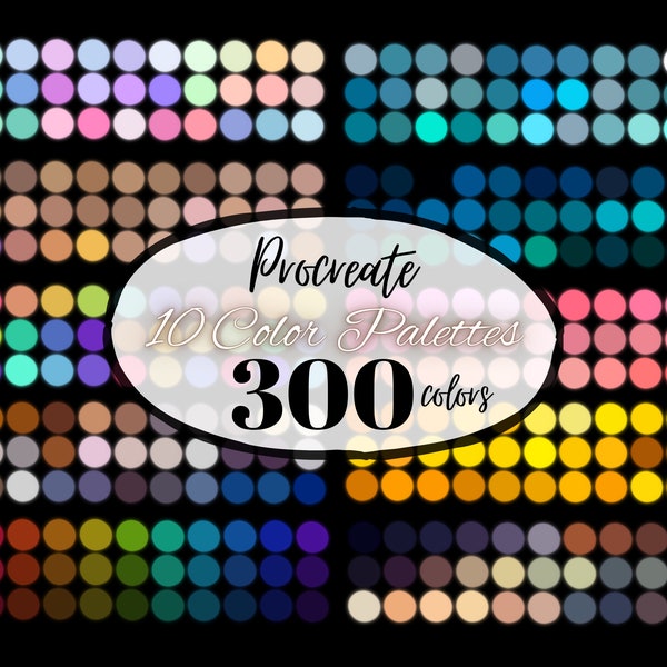 Procreate 300 Color 10 Palettes, beach colors, ocean colors, pinks and peaches, sunshine, and so man more beautiful