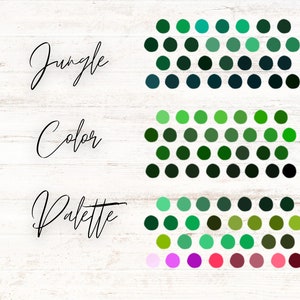 Jungle Color Palettes for Procreate, jungle colors, procreate palettes