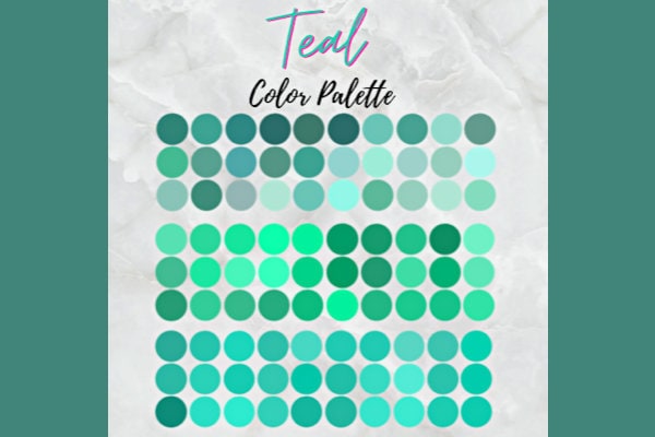 Paletas de color teal para Procreate – 90 muestras curadas para la app Procreate en iPad