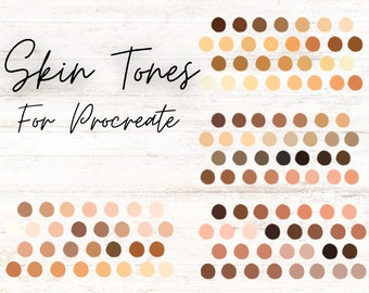 Skin Tones for Procreate, 120 Skin Colors, Procreate Color Palettes, Palettes for Procreate