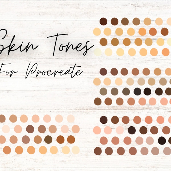 Skin Tones for Procreate, 120 Skin Colors, Procreate Color Palettes, Palettes for Procreate