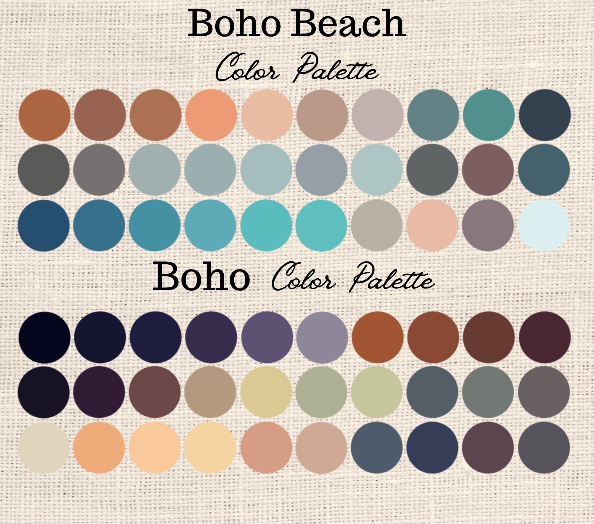 Boho & Boho Beach Procreate Color Palettes – 60 Curated Swatches for Digital Art