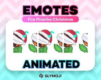 Christmas Animated Dancing Fire Piranha Plant on Parade Emote - Funny Holidays Super Mario Wonder Twitch Emoji - Instant Download