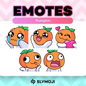 Pacchetto emote zucca di Halloween - per Twitch, TikTok, Kick, Discord, YouTube / Cute, Kawaii