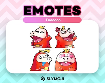 Fuecoco Emotes for Twitch Streamers, Discord, Youtube / Cute, Kawaii, Pokemon / Scarlet & Violet