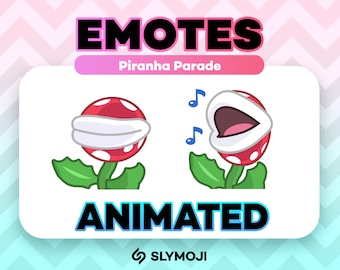 Animated Piranha Plant on Parade Emote - Funny Super Mario Wonder Twitch Emoji - Instant Download