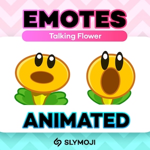 Animated Talking Flower WOW Emote - Funny Super Mario Wonder Twitch Emoji - Instant Download