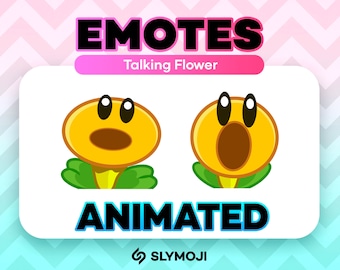Animated Talking Flower WOW Emote - Funny Super Mario Wonder Twitch Emoji - Instant Download