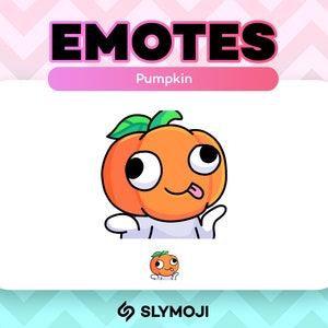 Emote zucca di Halloween - Derp - per Twitch, TikTok, Kick, Discord, YouTube / Carino, Kawaii