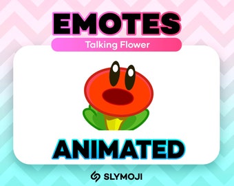Animated Red Talking Flower Emote - Funny Super Mario Wonder Twitch Emoji - Instant Download