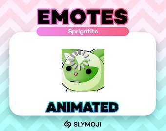 Animated Sprigatito Blank Derp Emote for Twitch Streamers, Discord, Youtube / Cute, Kawaii, Pokemon / Scarlet & Violet
