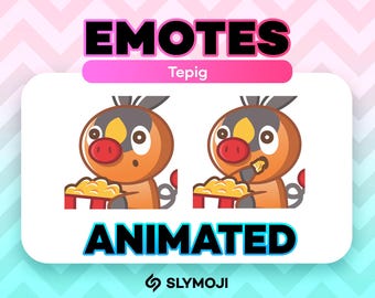 Animated Tepig Popcorn Emote - Funny Pokemon Legends Z-A ZA Champions - Scarlet Violet Twitch Emoji - Instant Download