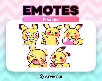 Pikachu Emotes for Twitch Streamers, Discord, Youtube / Cute, Kawaii, Chibi Pokemon / Scarlet & Violet