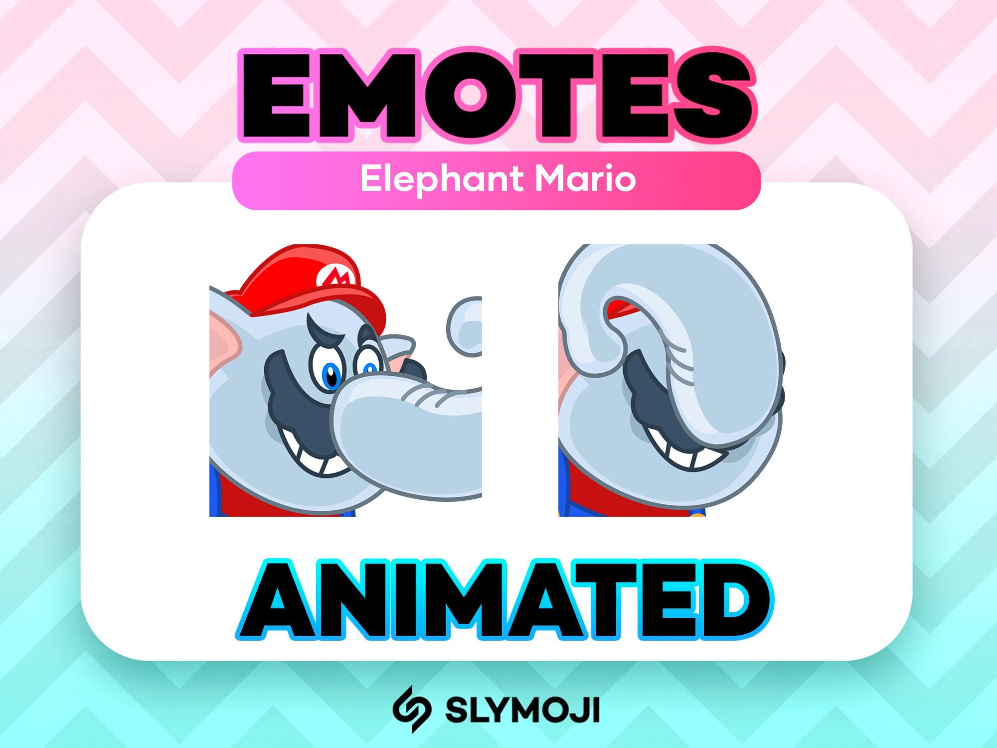 Animated Elephant Mario Trunk Helicopter - Funny Super Mario Wonder Twitch Emoji - Instant Download