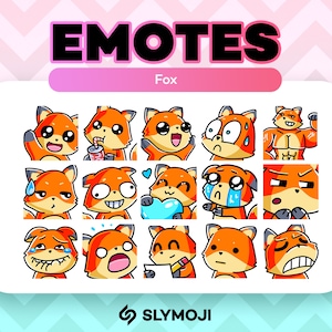 Kawaii Chibi Fox Emote Bundle: Cute & Funny Twitch, YouTube, TikTok, Kick, and Discord Emojis