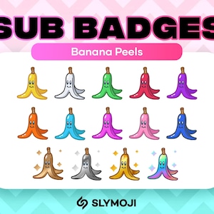 Banana Peel Twitch BIT and SUB Badges | Funny Super Mario Kart World | Emotes | Emojis |  - Instant Download