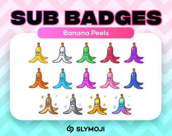 Banana Peel Twitch BIT and SUB Badges | Funny Super Mario Kart World | Emotes | Emojis |  - Instant Download