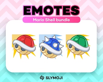 Mario Shell bundle - Super Mario Kart Twitch Emoji - Instant Download