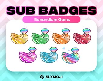 Banandium Gem Twitch BIT and SUB Badges | Funny Donkey Kong Bananza Super Mario Kart World | Banana Emotes | Emojis |  - Instant Download