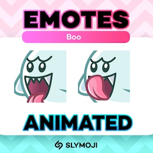 Animated Boo Lick Emote - Funny Super Mario Wonder Twitch Emoji - Instant Download