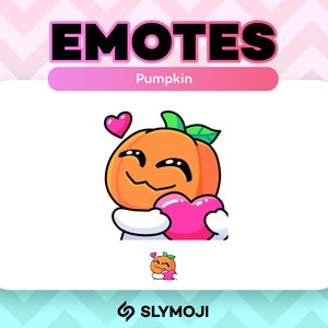 Halloween Pumpkin Emote - Love - for Twitch, TikTok, Kick, Discord, YouTube / Cute, Kawaii