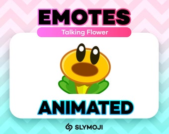 Animated Yellow Talking Flower Emote - Funny Super Mario Wonder Twitch Emoji - Instant Download