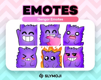 Gengar Emotes for Twitch Streamers, Discord, Youtube / Cute, Kawaii, Pokemon / Scarlet & Violet