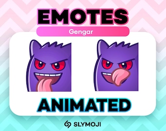 Animated Gengar Lick Emote - Funny Pokemon Legends Z-A Twitch Emoji - Instant Download