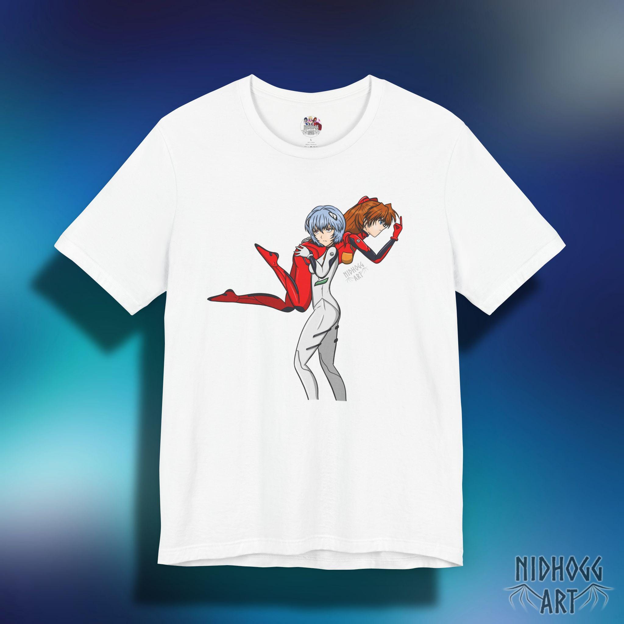 アスカ＆レイ ファンアート Tシャツ：新世紀アニメギフト - Etsy 日本