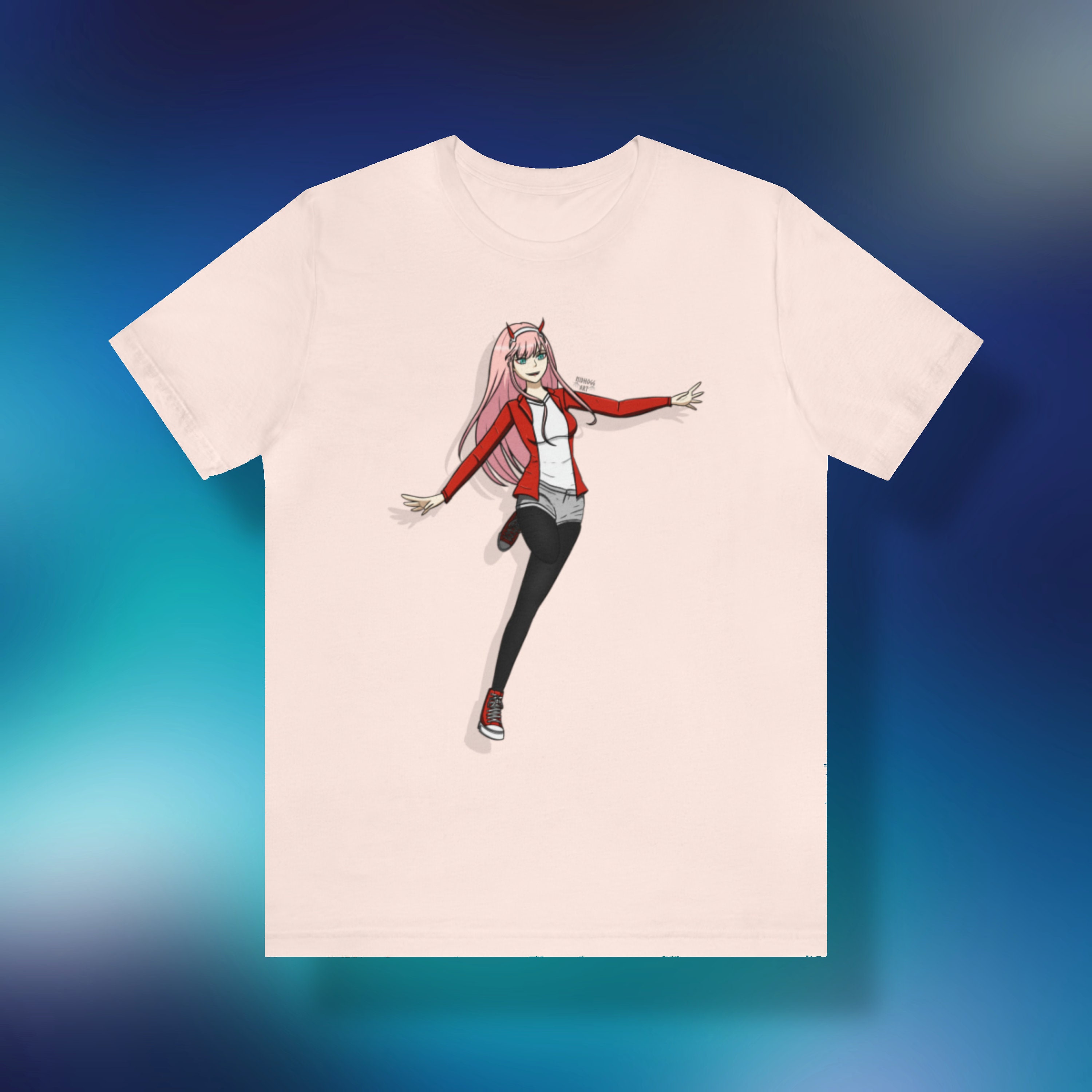 Anime Darling In The Franxx Short Sleeve T-shirt + Shorts Zero Two Cosplay  Costumes Two Piece Set Men Women Summer Streetwear Casual Two Pieces