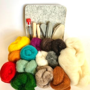 Needle Felting Starter Kit With 8x10 Wool Pad; Kid Craft; Great Gift; Handmade; Sustainable; Handcrafted; Unique Craft; Craft Kit; wool