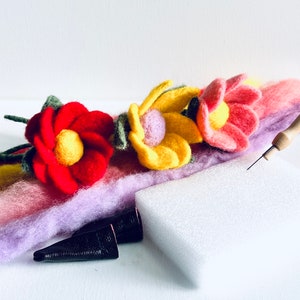 Make Your Own Needle Felted Wool Flower Kit; Arts and Crafts; Unique; DIY; Needle Felting; Wool; Felting; Kit; Kids Craft