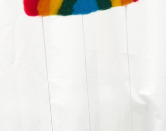 Needle Felted Rainbow Wall Hanging/Mobile