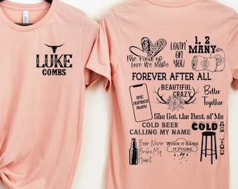 Combs Track List, Concert Tshirt, Country Music Shirt, Concert Tee, Music Festival Shirt, Country Western, Front and Back Print, Country Tee