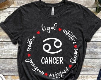 Cancer Personality Traits Shirt, Zodiac Cancer Horoscope Shirt, Birthday Gift for Her, Horoscope Tshirt, Gift for Astrology Love