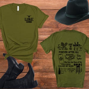 Combs Track List, Concert Tshirt, Country Music Shirt, Concert Tee, Music Festival Shirt, Country Western, Front and Back Print, Country Tee Olive