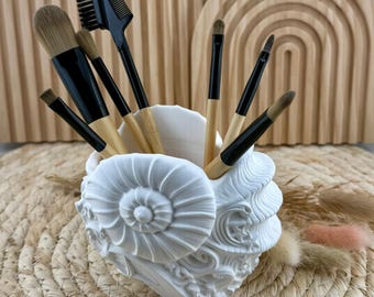 Keramikdose in Muschel Form handgemacht ohne Deckel kleine Schmuck Aufbewahrung maritime Deko Geschenkidee aus Gusskeramik