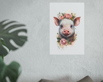 Baby Animals - Piglet - Nursery Wall Art - Home Decoration - Kids Room Art - Gift For All Animal Lovers - Satin and Archival Matte Posters